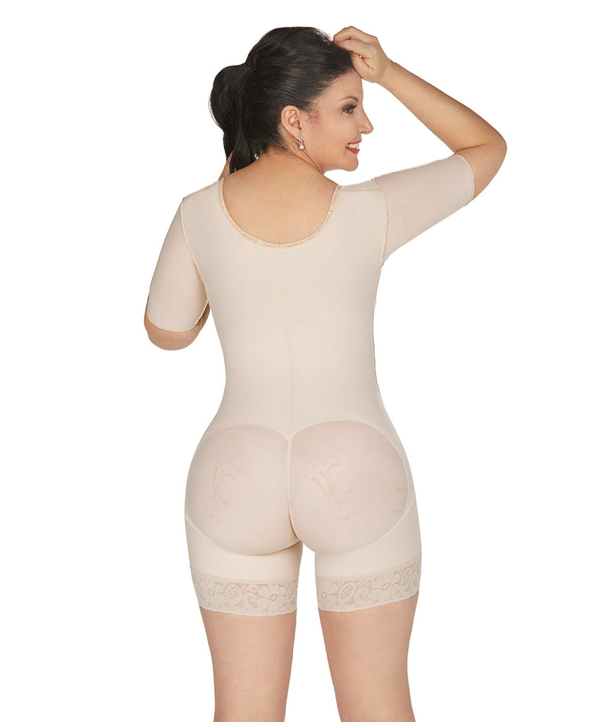 Kimberly- Faja Colombiana Media Pierna Tira Ancha Zipper Lateral