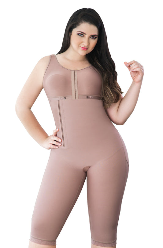 Paola- Faja Zipper Lateral a la Rodilla Bra con Zipper Lateral Tallas PLUS