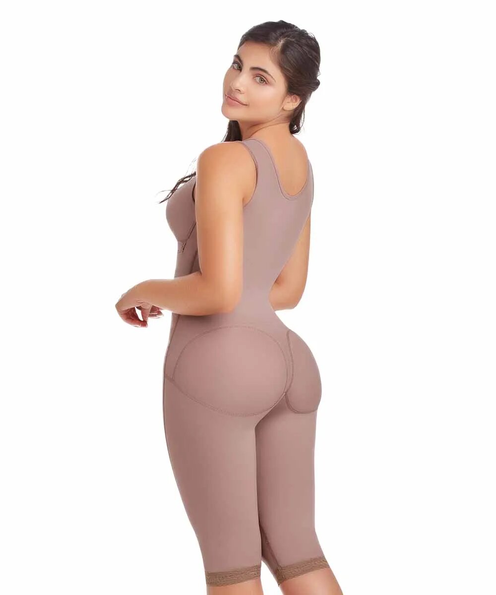 Paola- Faja Zipper Lateral a la Rodilla Bra con Zipper Lateral Tallas PLUS