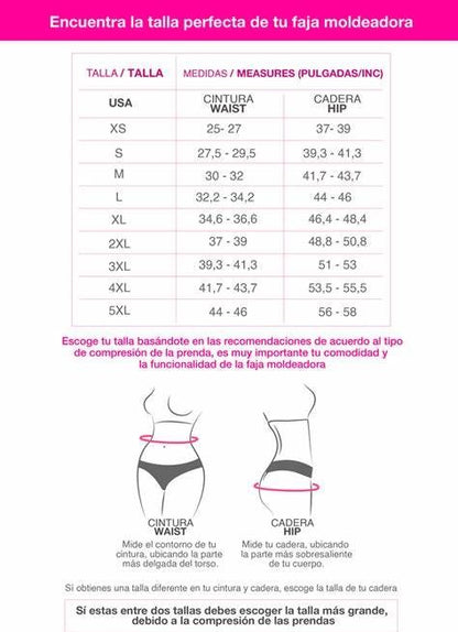 Camelia- Faja Colombiana Pierna Larga 3 Row Clips